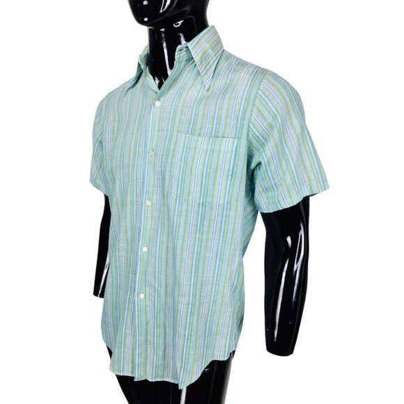 Vintage 50s 60s Penneys Towncraft Striped Penn Prest Rockabilly Shirt - Picture 4 of 10